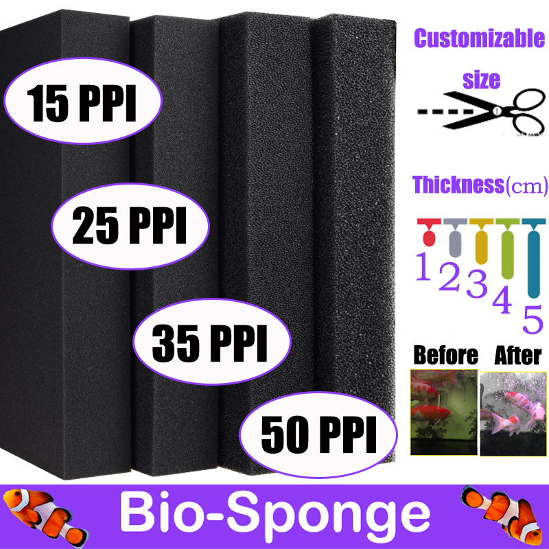 Aquarium Planted Filter - 15/25/35/50PPI Aquarium Biochemical Cotton Filter Practical