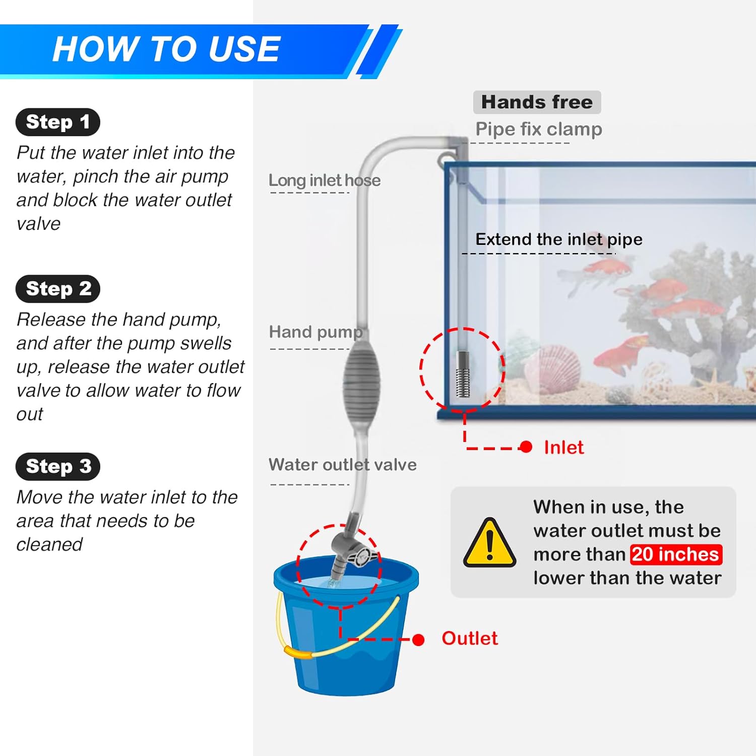 Large Fish Tank Aquarium Sipho - Planted Aquarium Cleaning Kit ulasan dan harga
