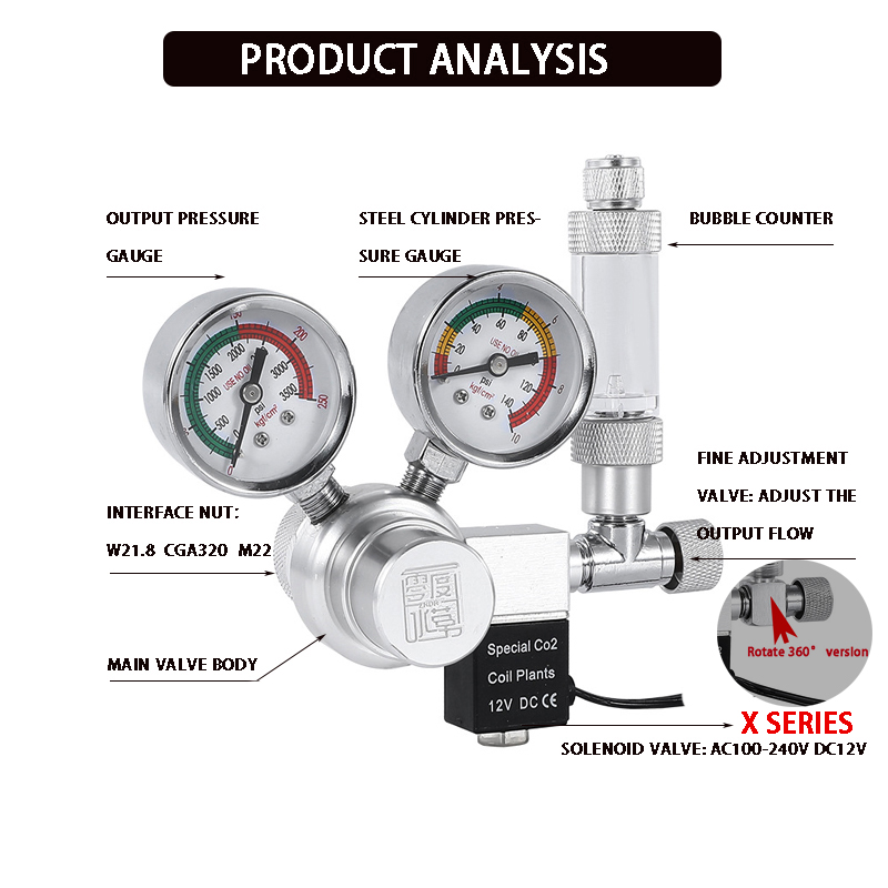 Aquarium CO2 regulator solenoi - Planted Aquarium Co2 System ulasan dan harga