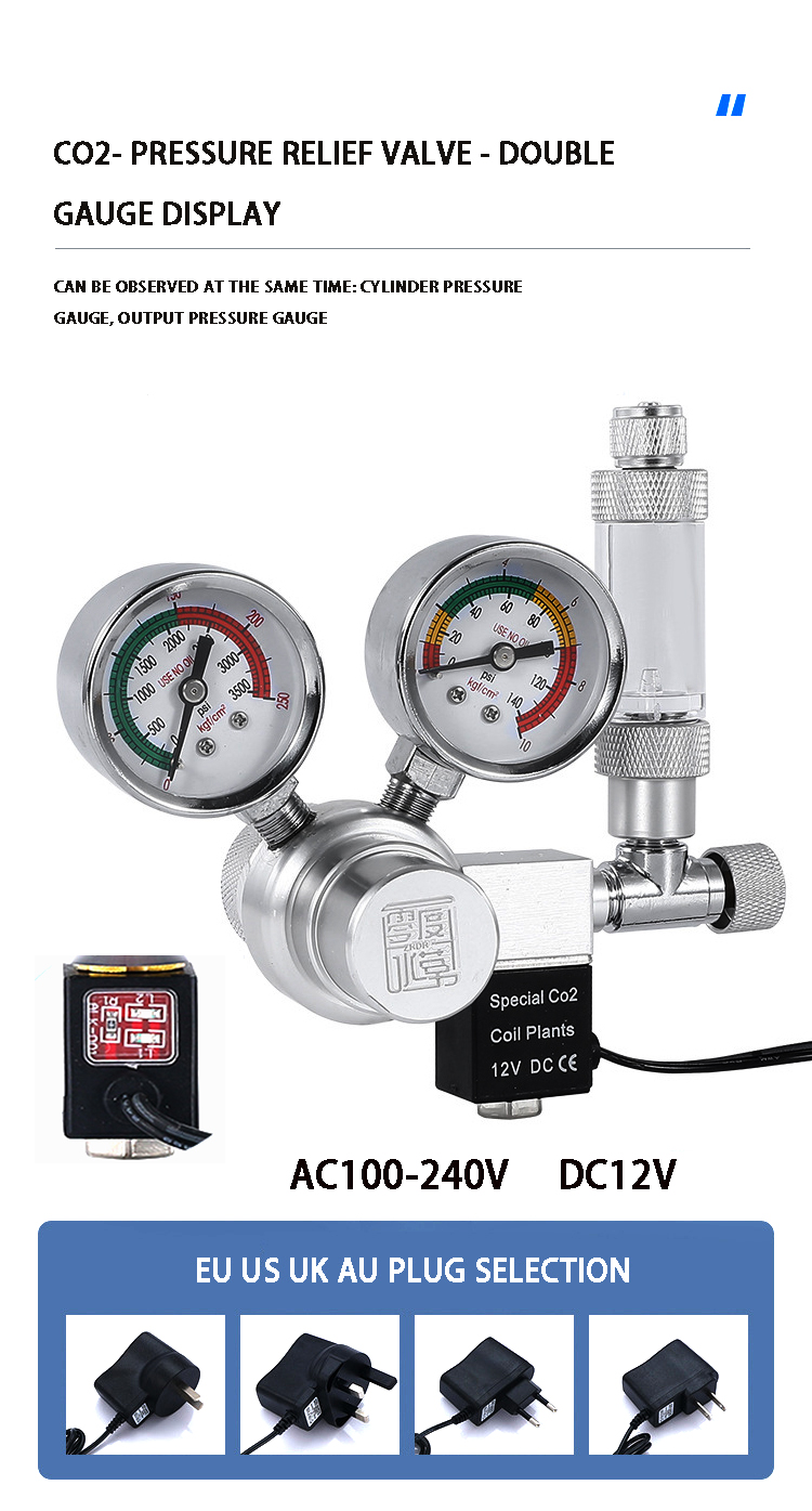 Aquarium CO2 regulator solenoi - Planted Aquarium Co2 System ulasan dan harga