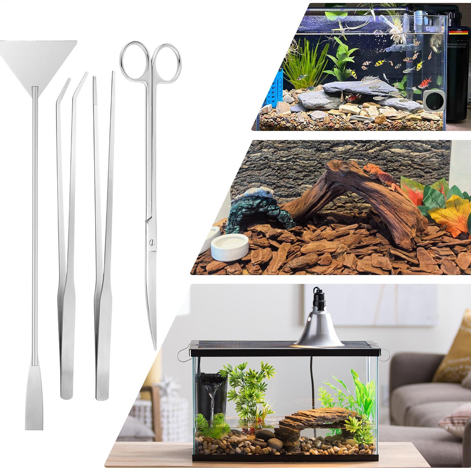 4pcs Aquarium Tool Kit Stainle - Planted Aquarium Cleaning Kit ulasan dan harga