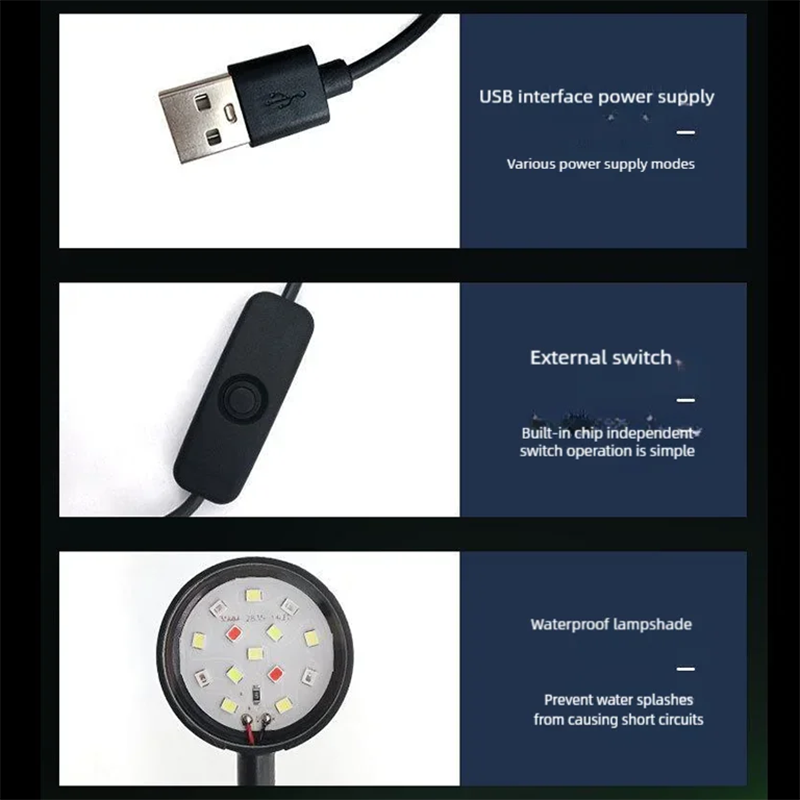 USB LED Fish Tank Clip Lamp Hi - Planted Aquarium Pendant Light ulasan dan harga